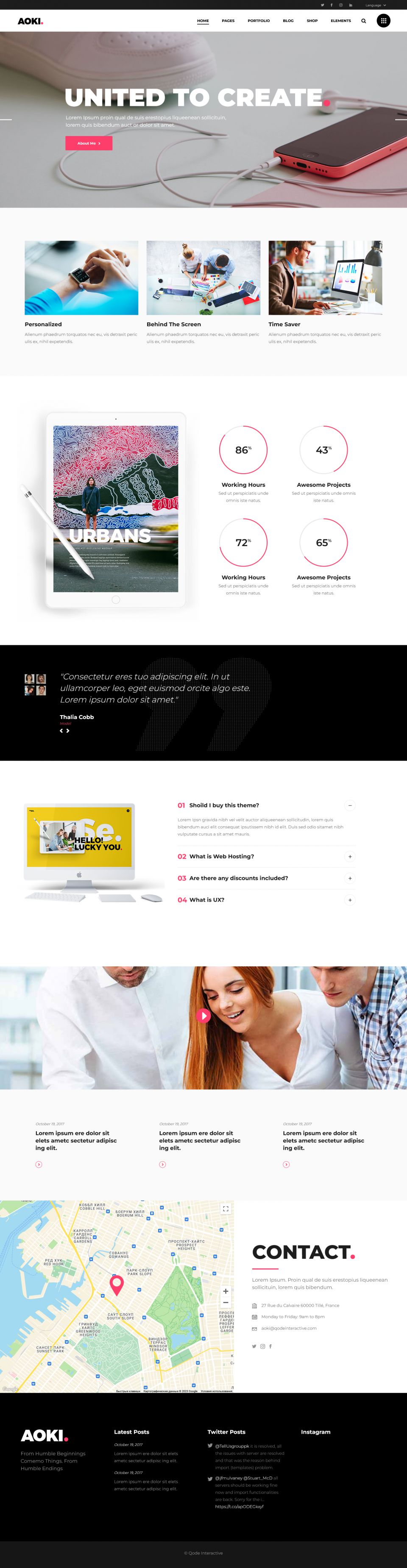 WordPress template ThemeForest Aoki