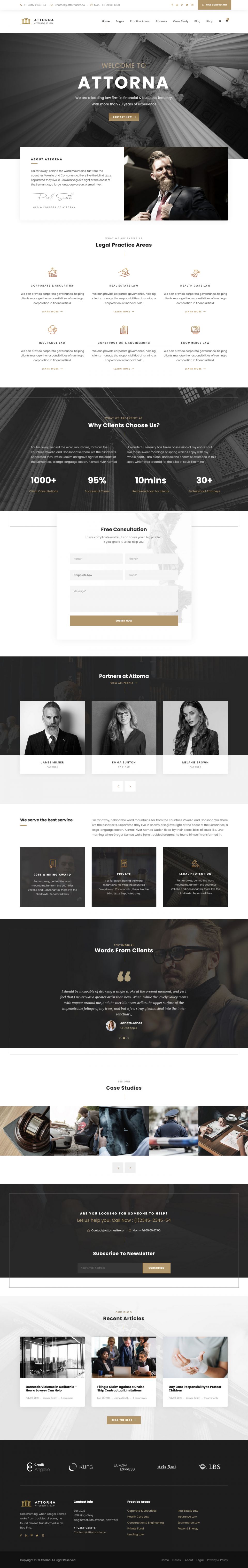 WordPress template ThemeForest Attorna