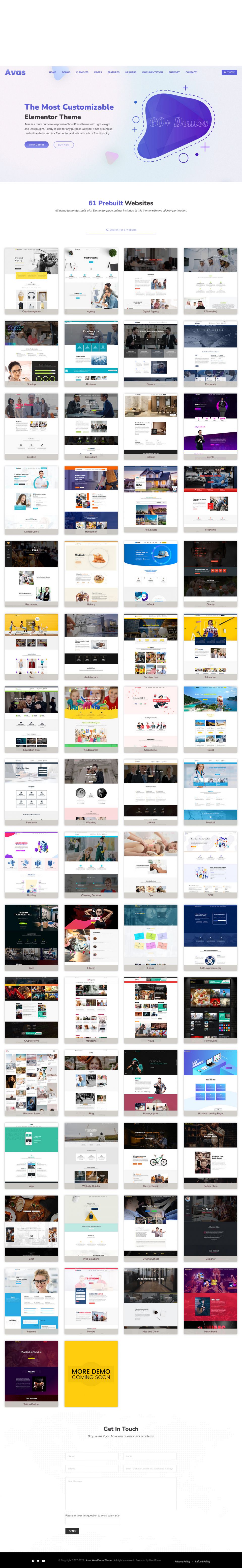 WordPress template ThemeForest Avas