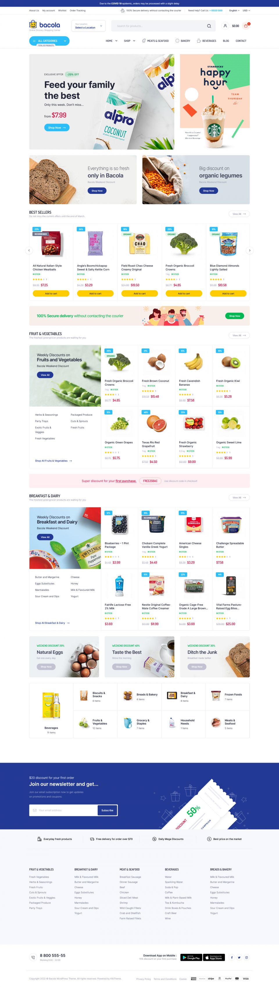 WordPress template ThemeForest Bacola