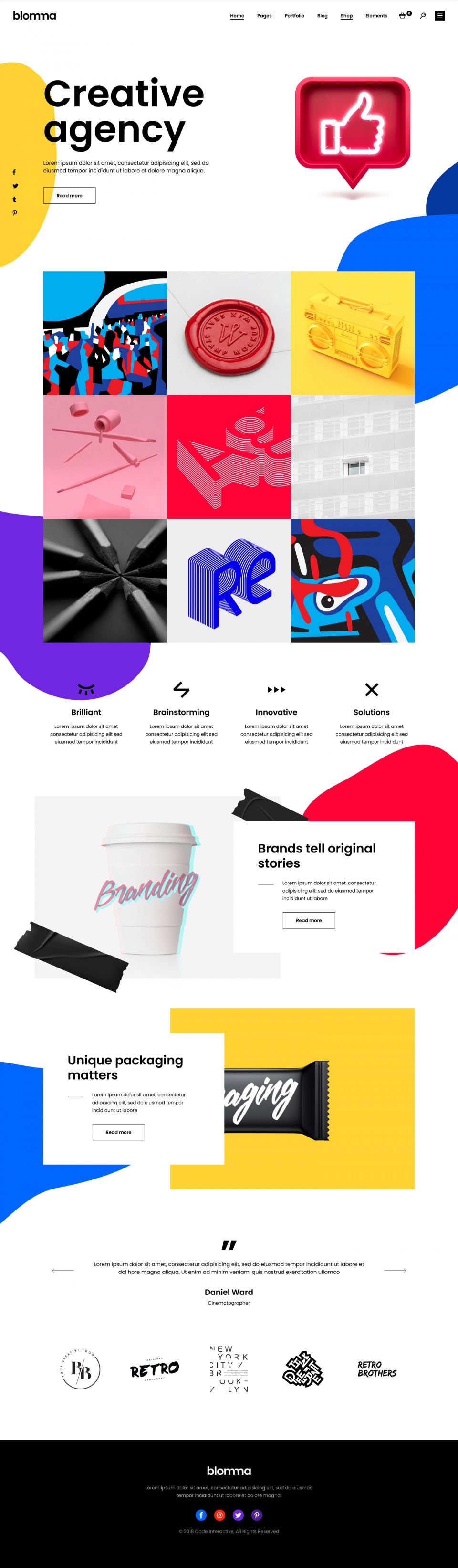 WordPress template ThemeForest Blomma