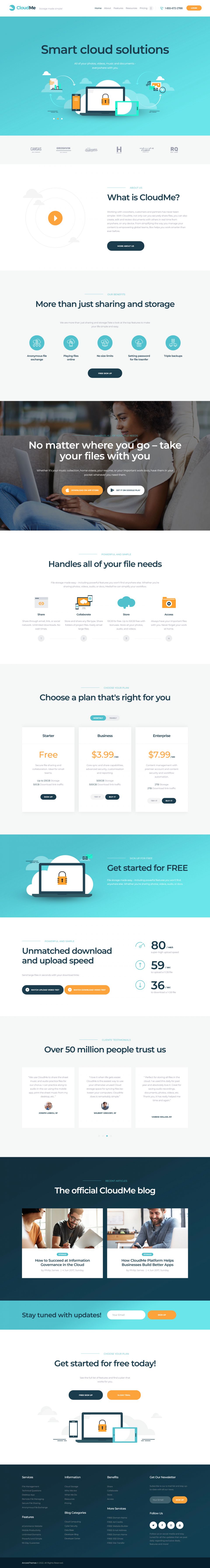 WordPress template ThemeForest CloudMe