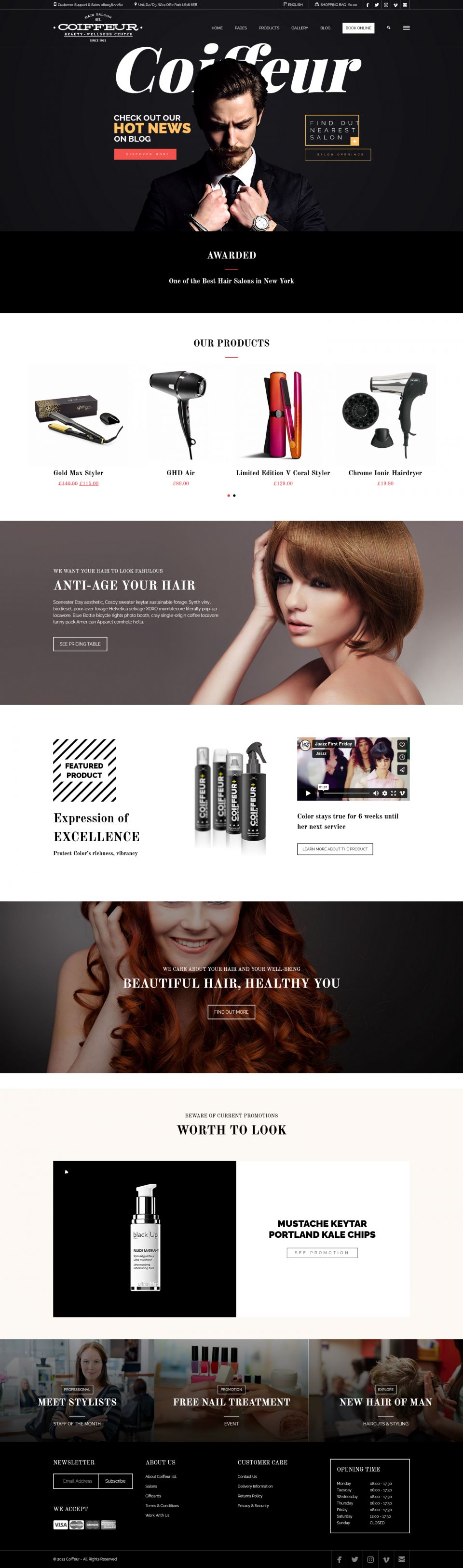 WordPress template ThemeForest Coiffeur