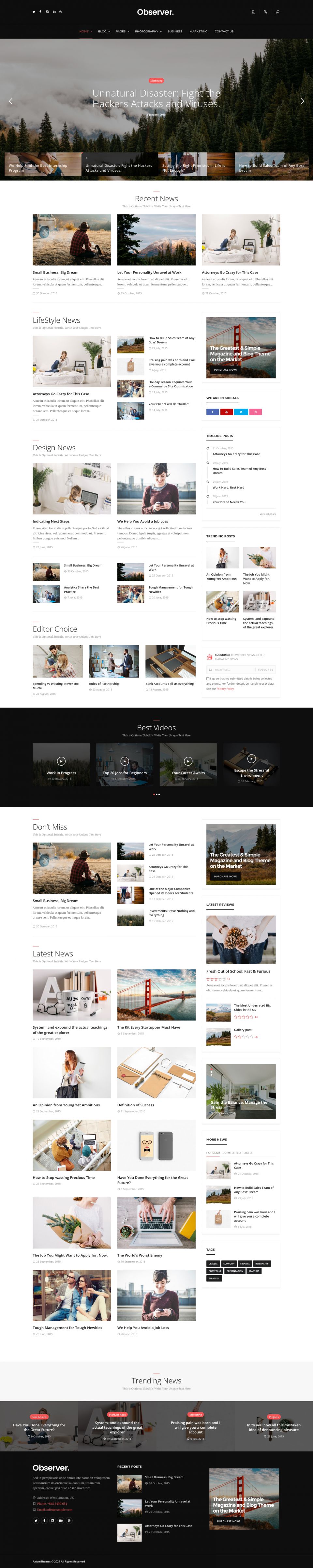 Template ThemeForest Daily Observer WordPress template ThemeForest Daily Observer