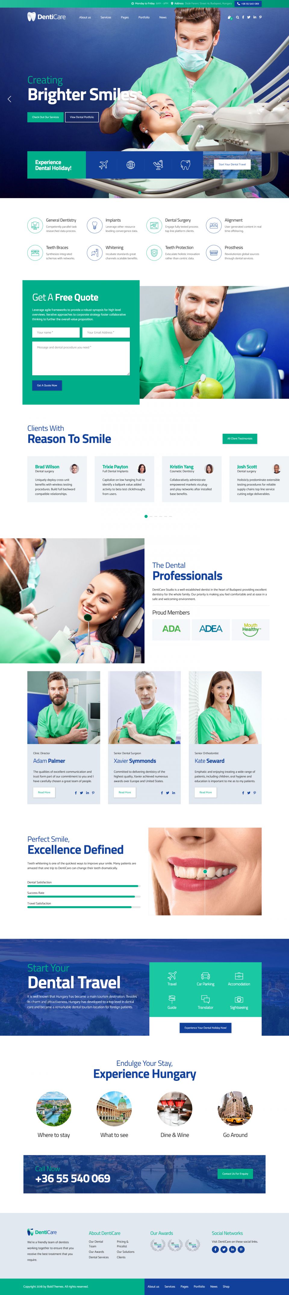 WordPress template ThemeForest DentiCare