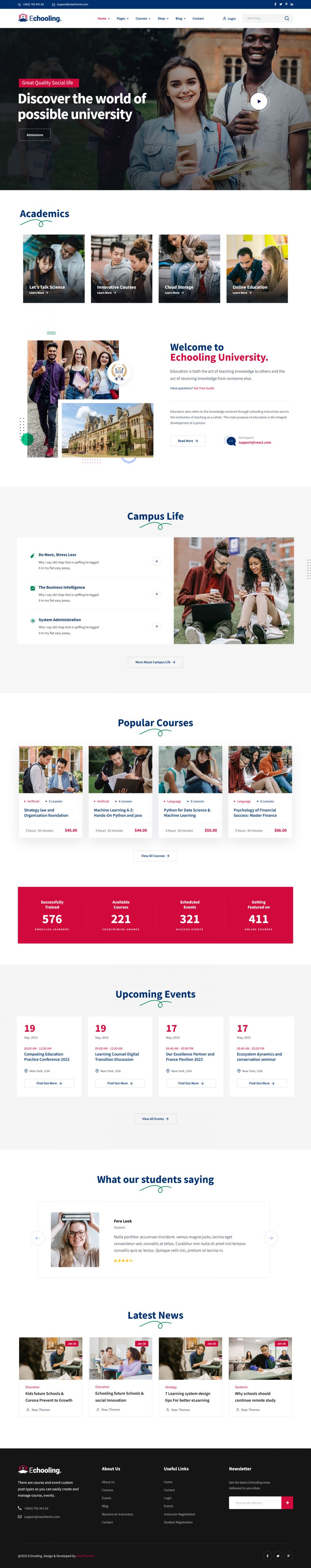 WordPress template ThemeForest Echooling