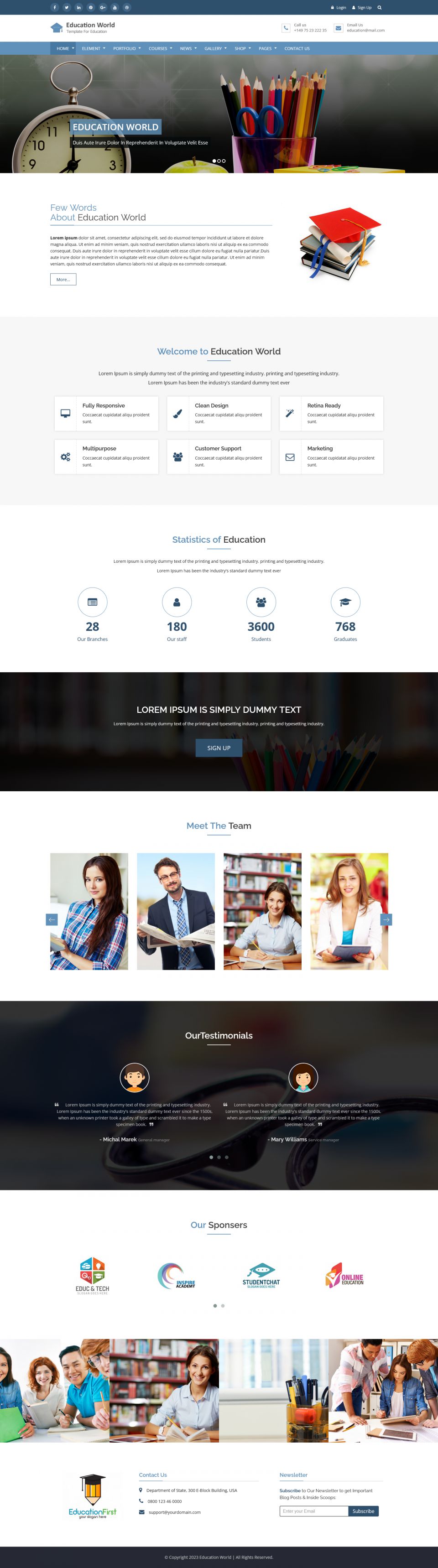 WordPress template ThemeForest Education World