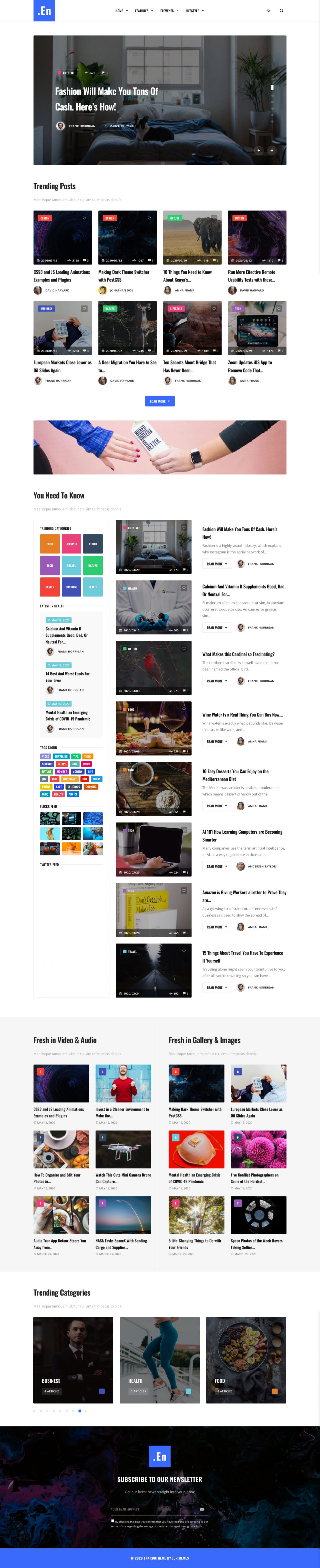 WordPress template ThemeForest Enardo