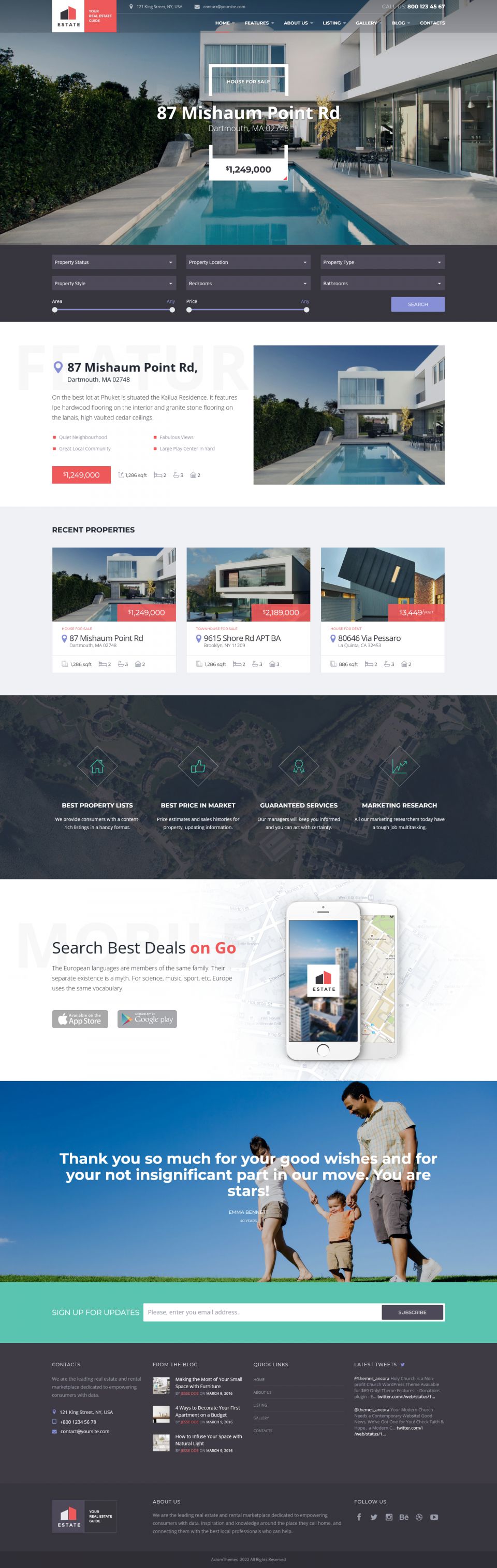 Template ThemeForest Estate WordPress template ThemeForest Estate