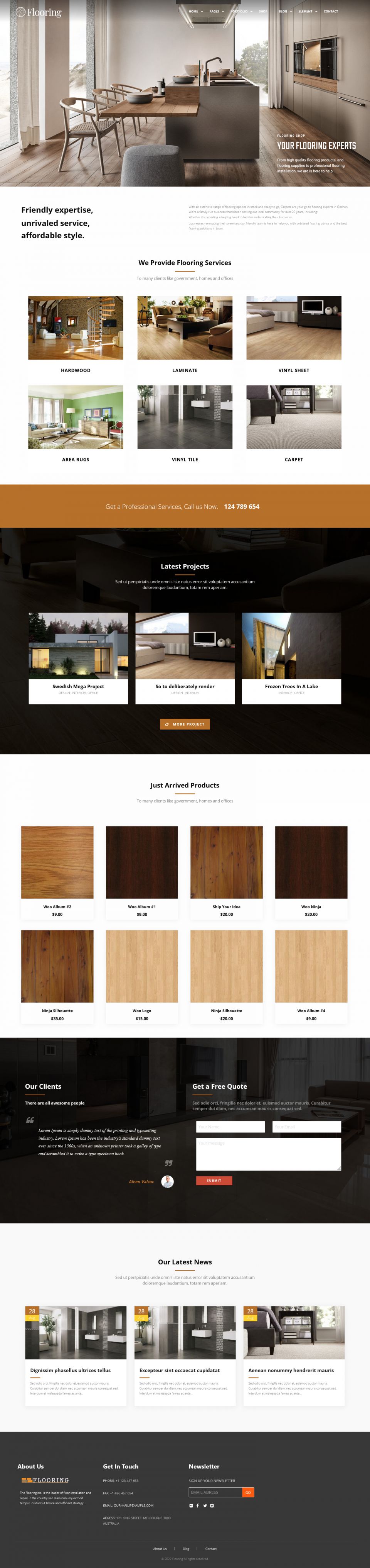 WordPress template ThemeForest Flooring