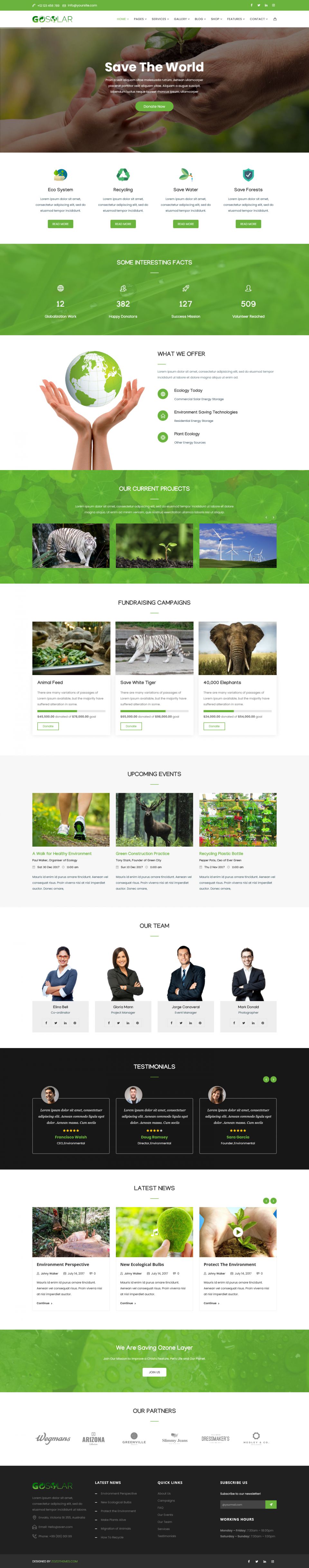 WordPress template ThemeForest GoSolar