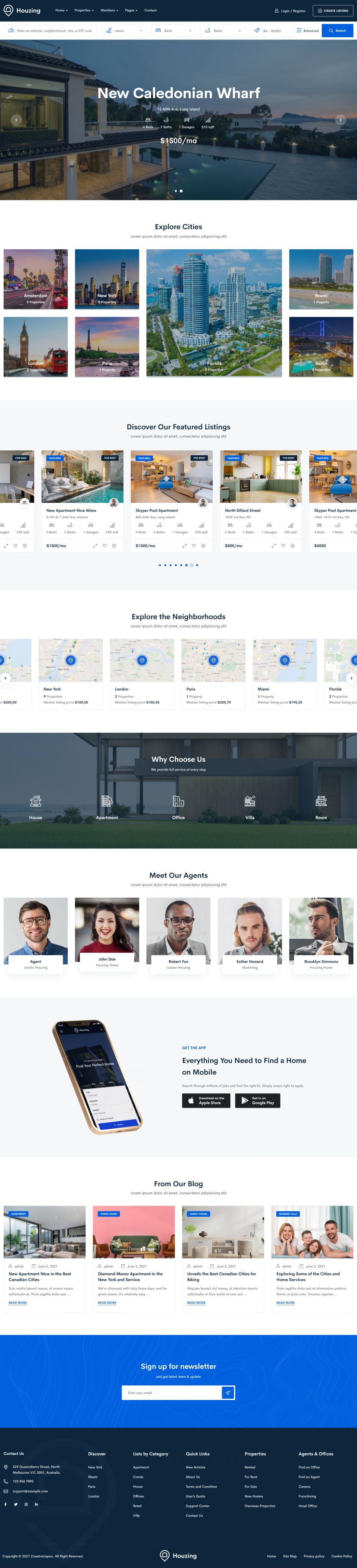 WordPress template ThemeForest Houzing