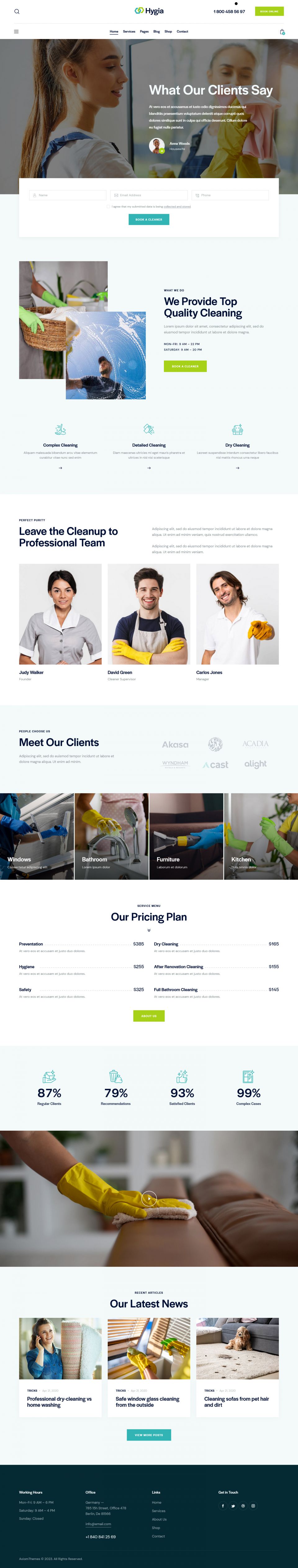 WordPress template ThemeForest Hygia