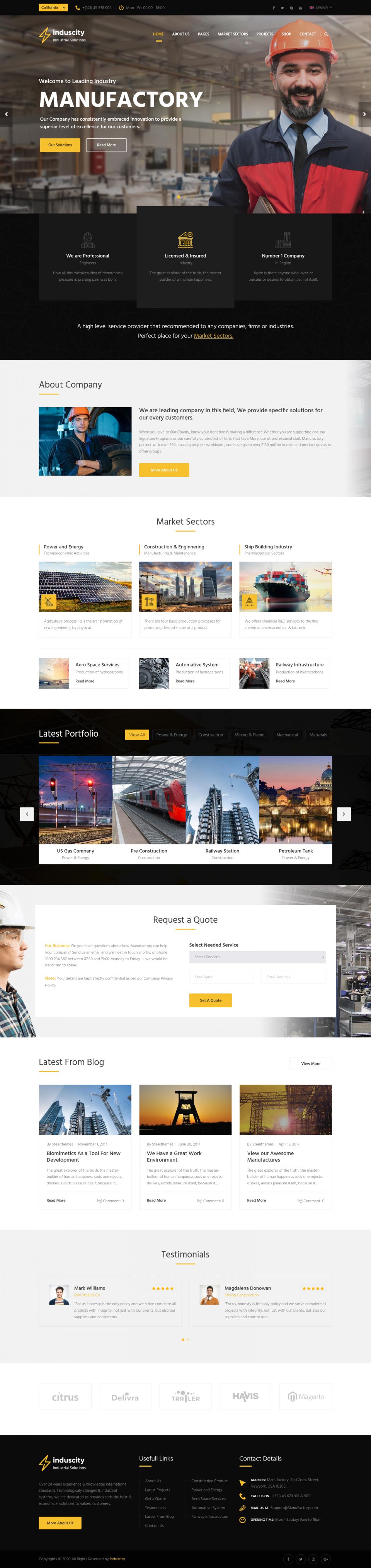 Template ThemeForest Induscity WordPress template ThemeForest Induscity