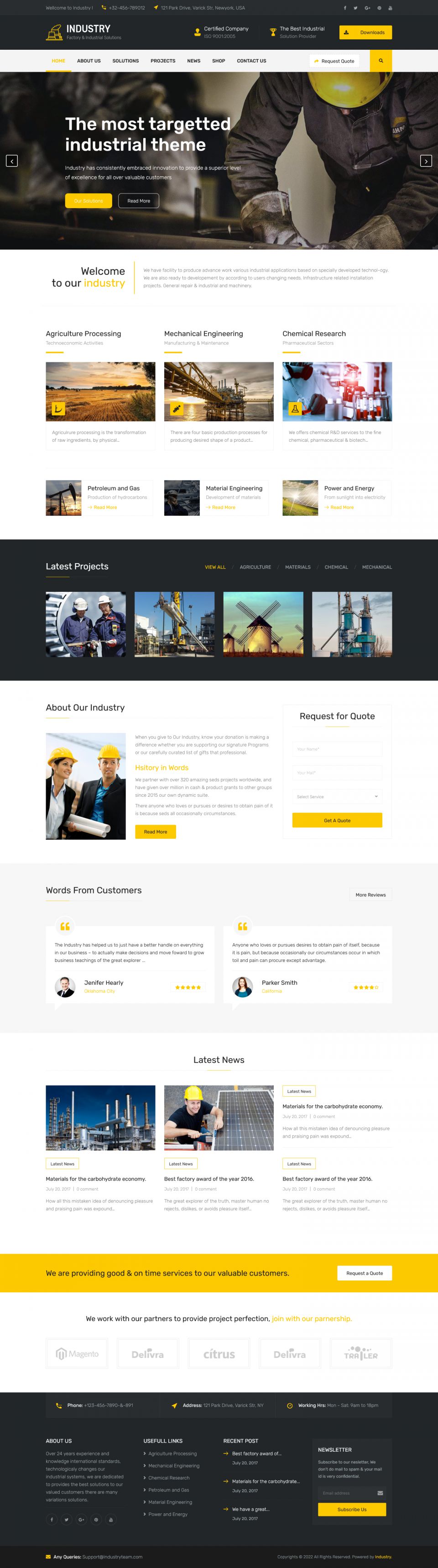 Template ThemeForest Industry WordPress template ThemeForest Industry
