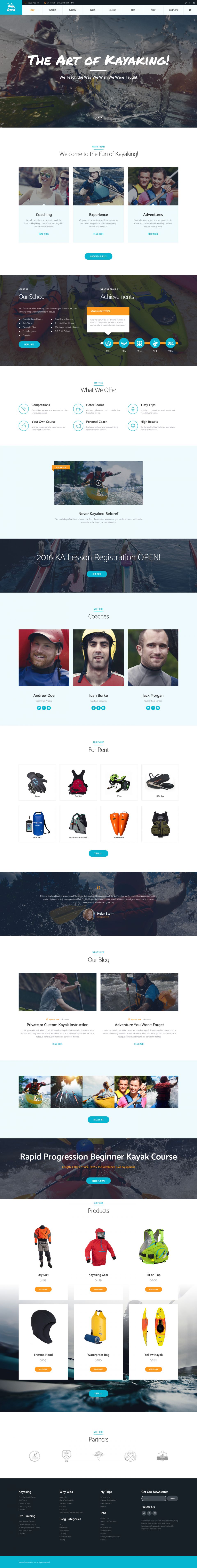 WordPress template ThemeForest Kayaking