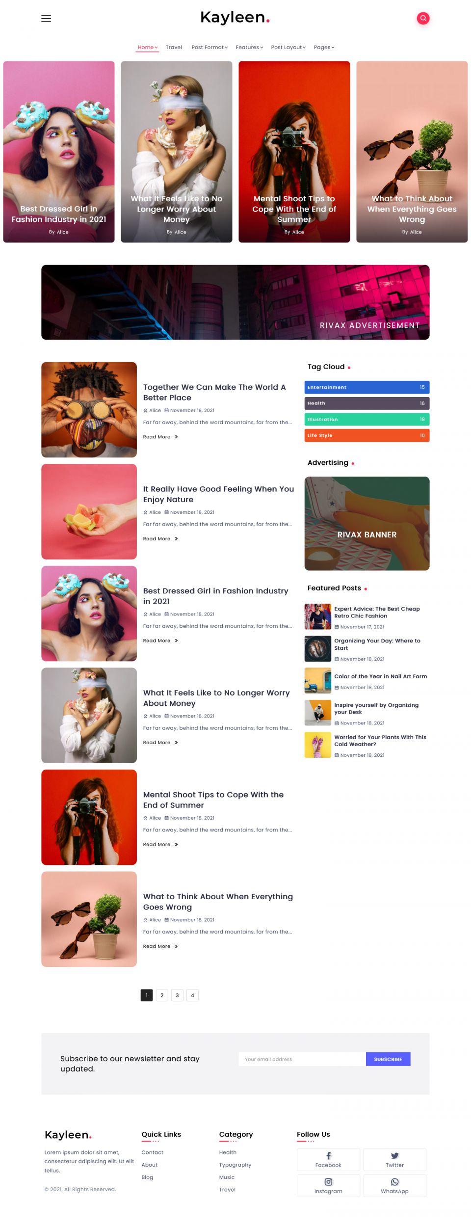 WordPress template ThemeForest Kayleen