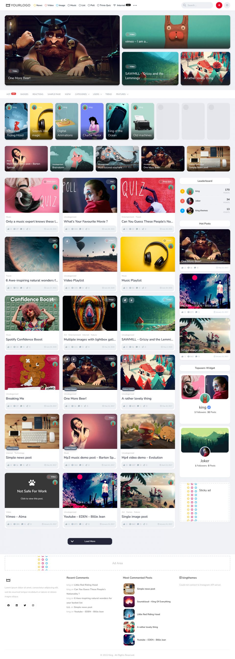 WordPress template ThemeForest King