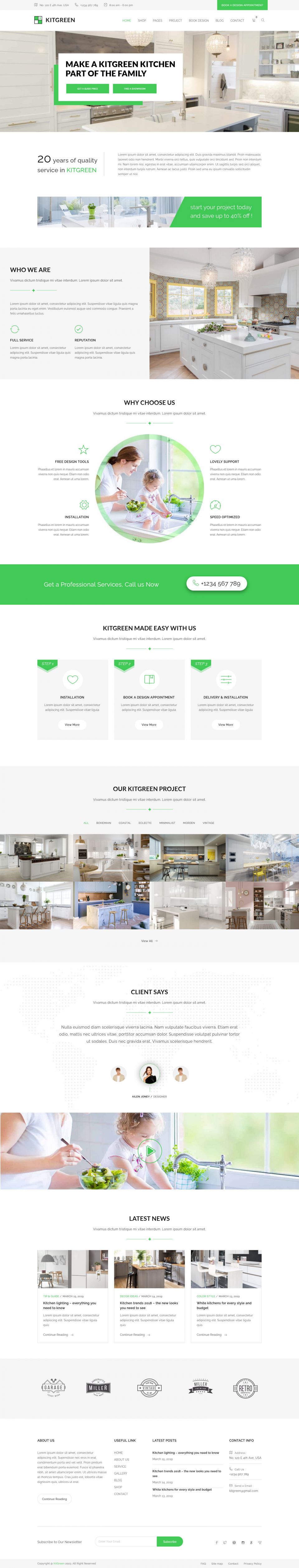WordPress template ThemeForest KitGreen