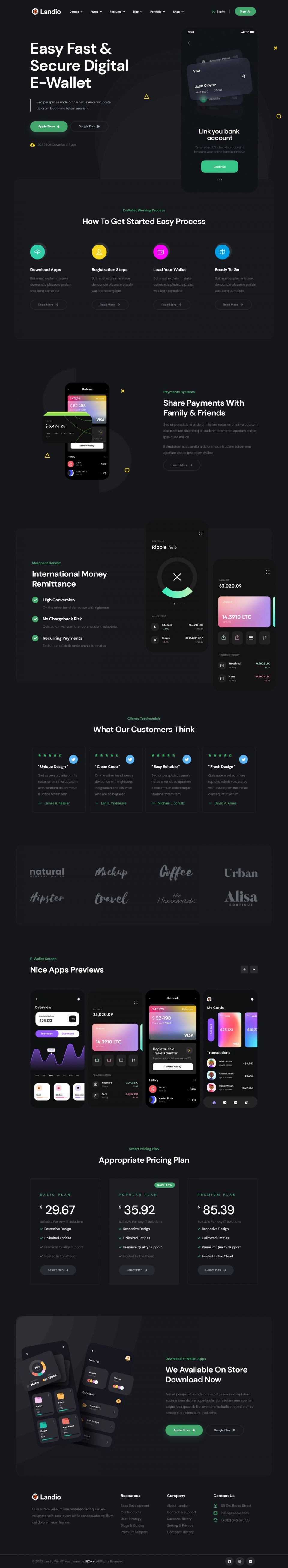 WordPress template ThemeForest Landio