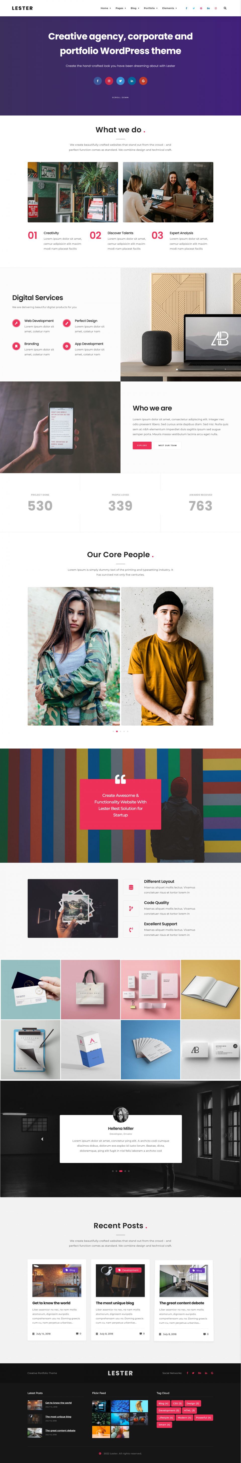 WordPress template ThemeForest Lester