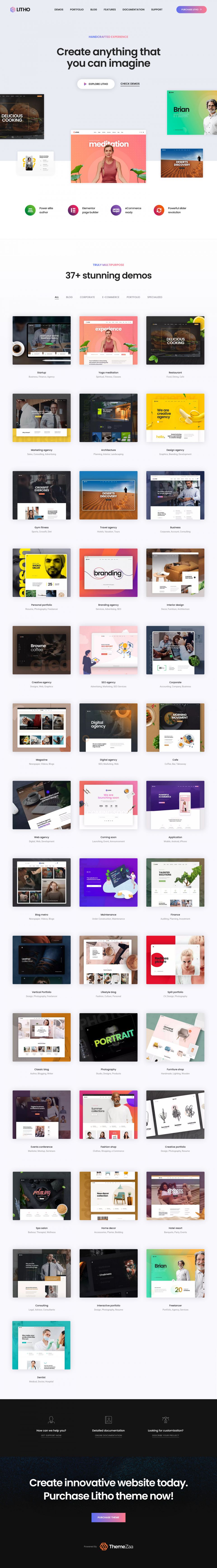 WordPress template ThemeForest Litho