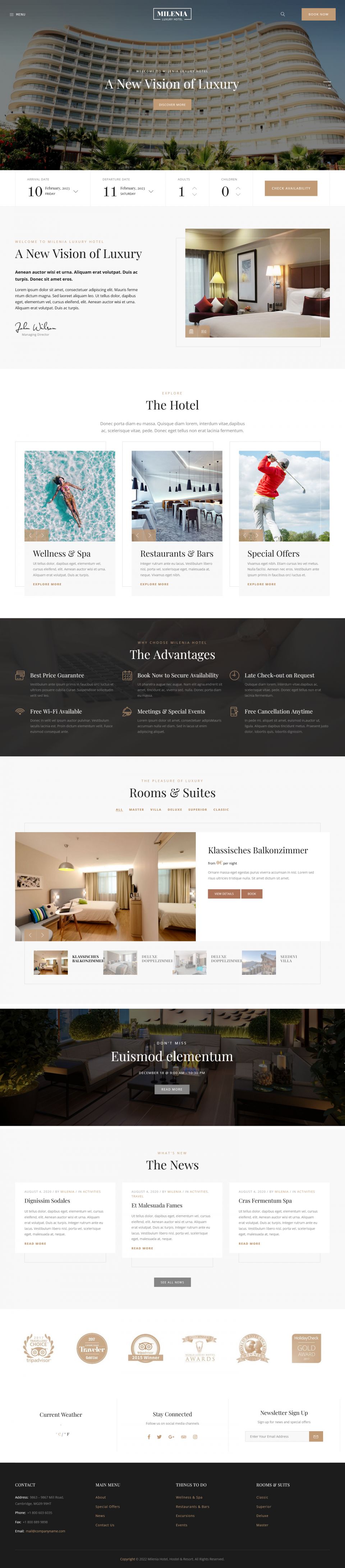 WordPress template ThemeForest Milenia