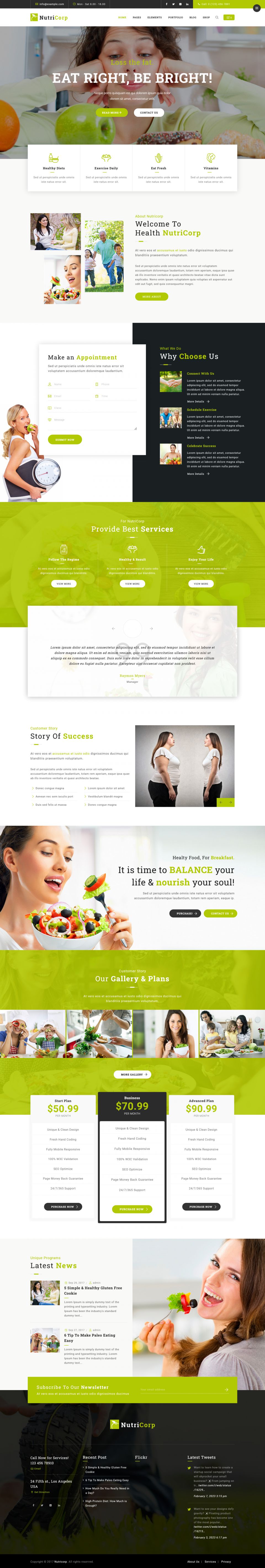 Template ThemeForest Nutricorp WordPress template ThemeForest Nutricorp