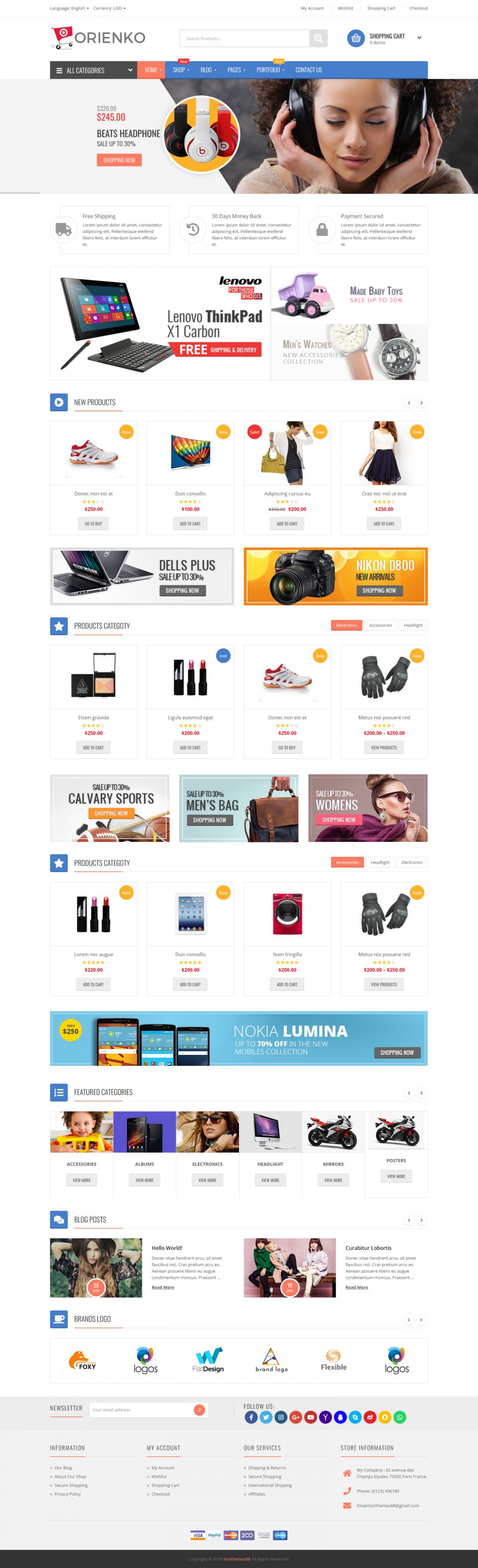 WordPress template ThemeForest Orienko