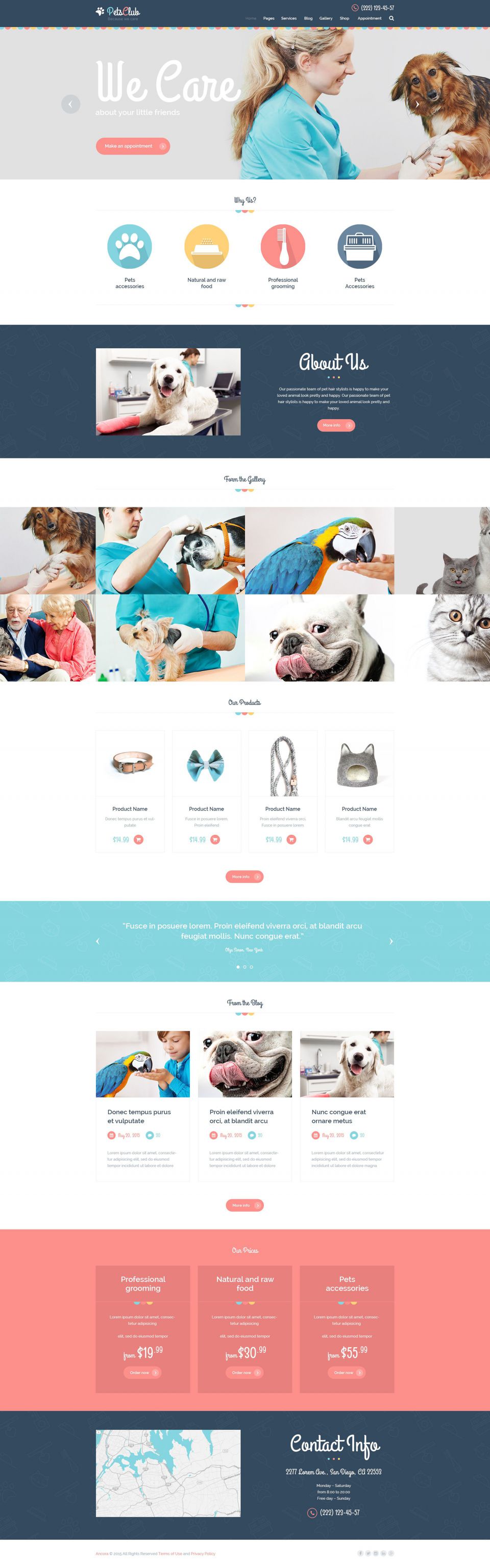WordPress template ThemeForest Pets Club