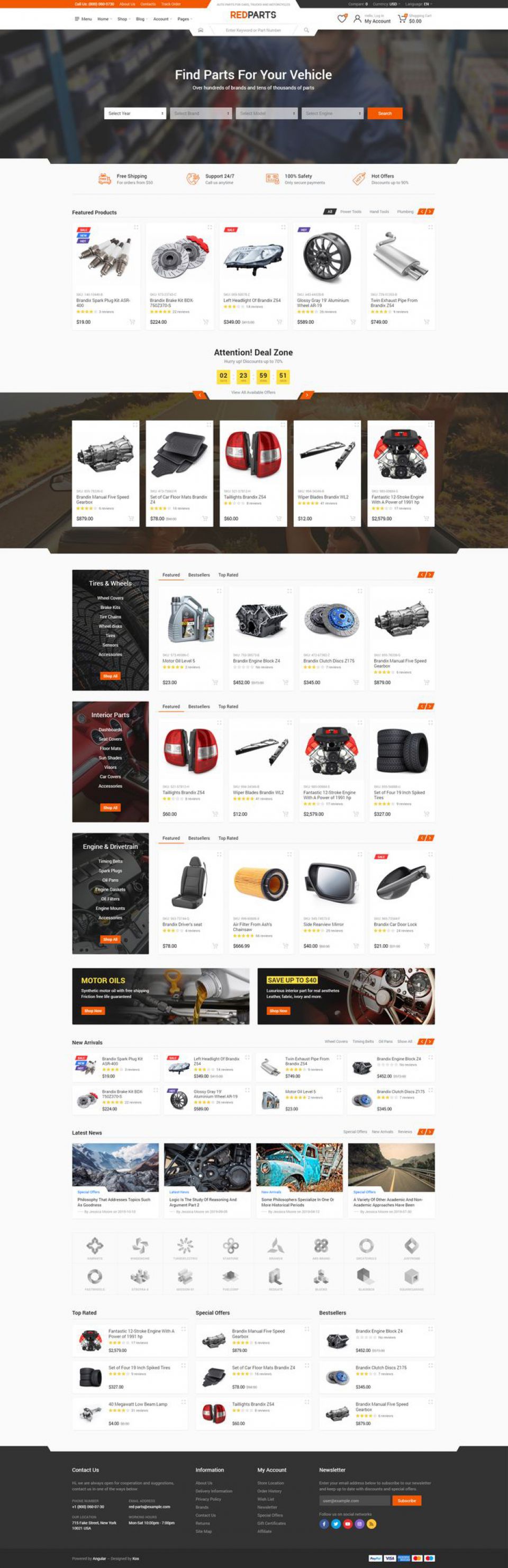 WordPress template ThemeForest RedParts