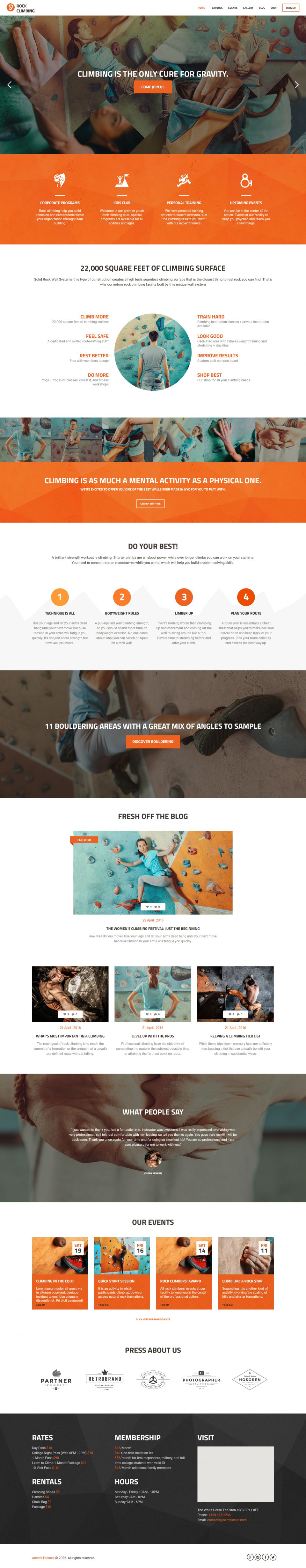 Template ThemeForest Rock & Wall WordPress template ThemeForest Rock & Wall