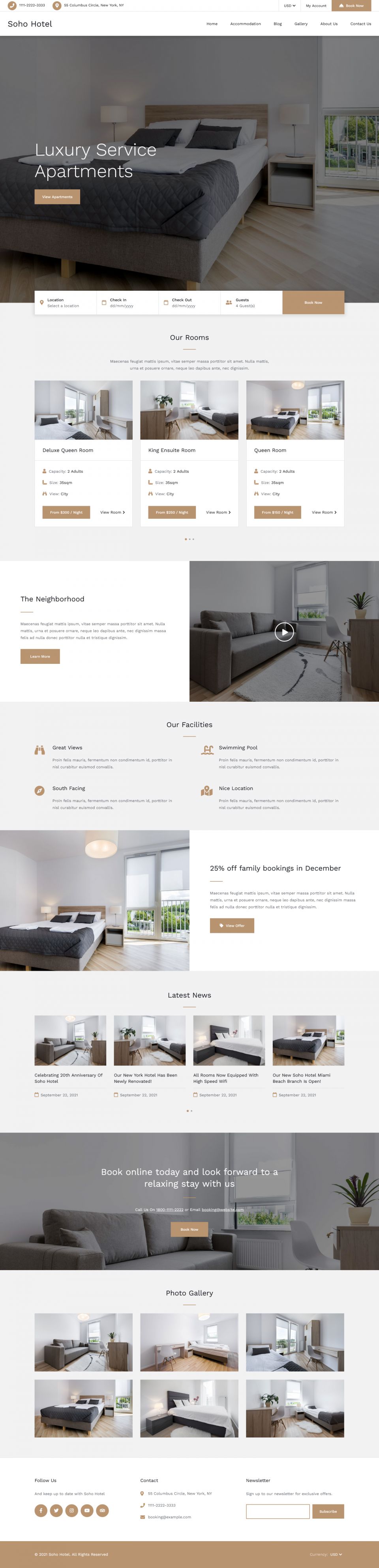 Template ThemeForest Soho Hotel WordPress template ThemeForest Soho Hotel