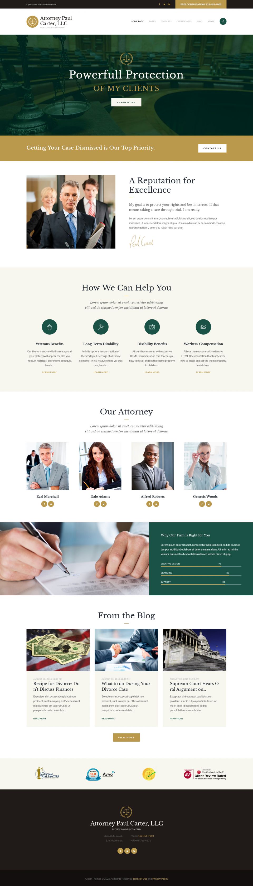 WordPress template ThemeForest The Law