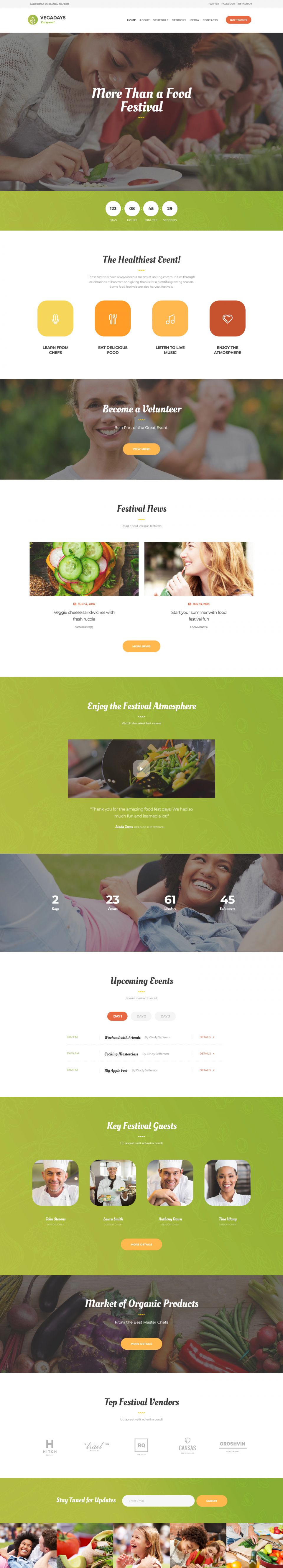 WordPress template ThemeForest VegaDays