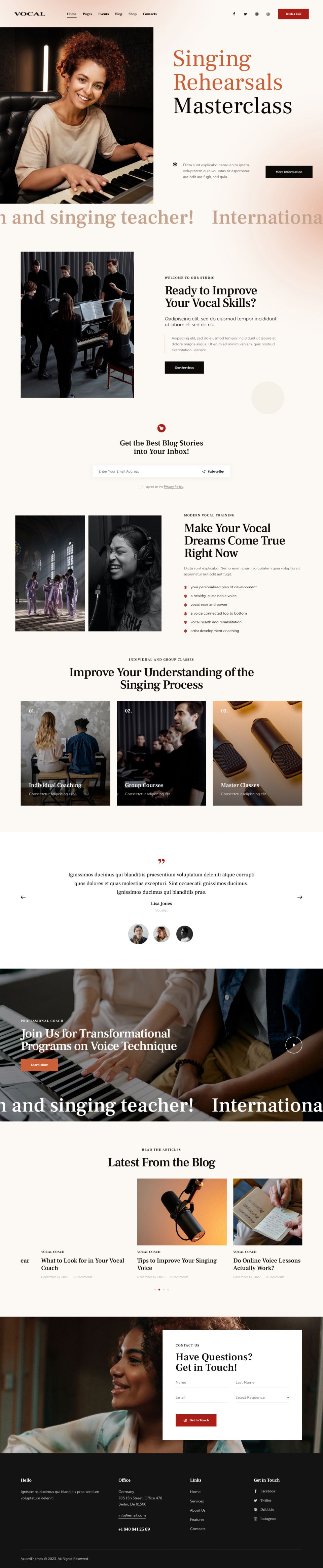 WordPress template ThemeForest Vocal