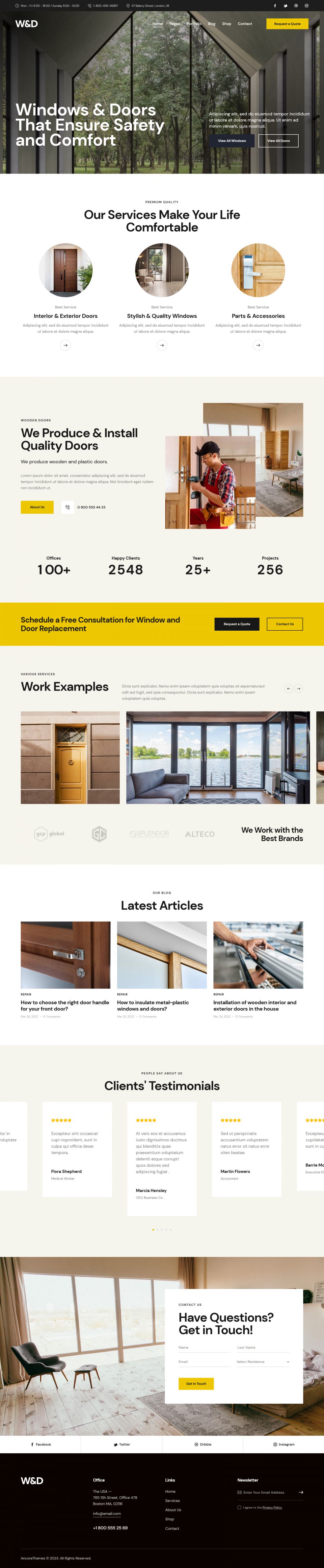 WordPress template ThemeForest W&D