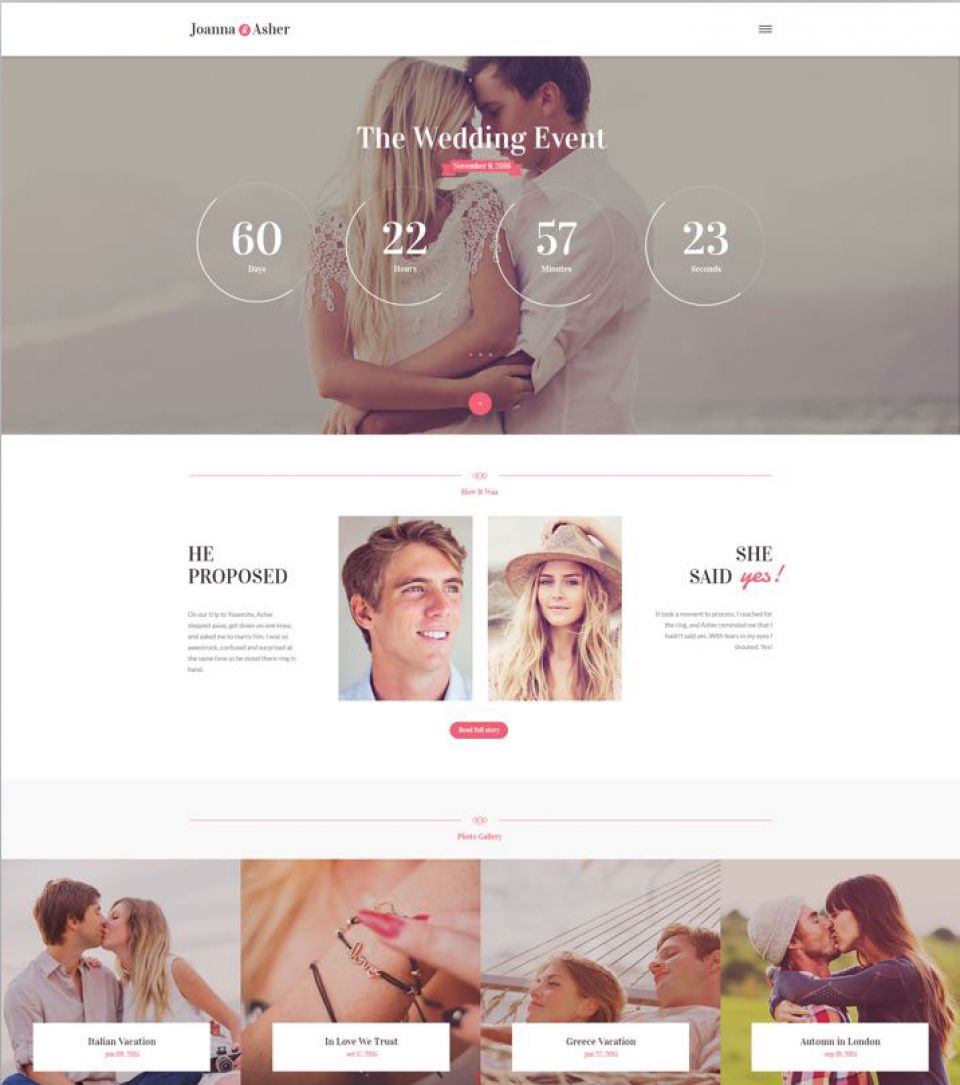 Template ThemeForest Wedding Day WordPress template ThemeForest Wedding Day