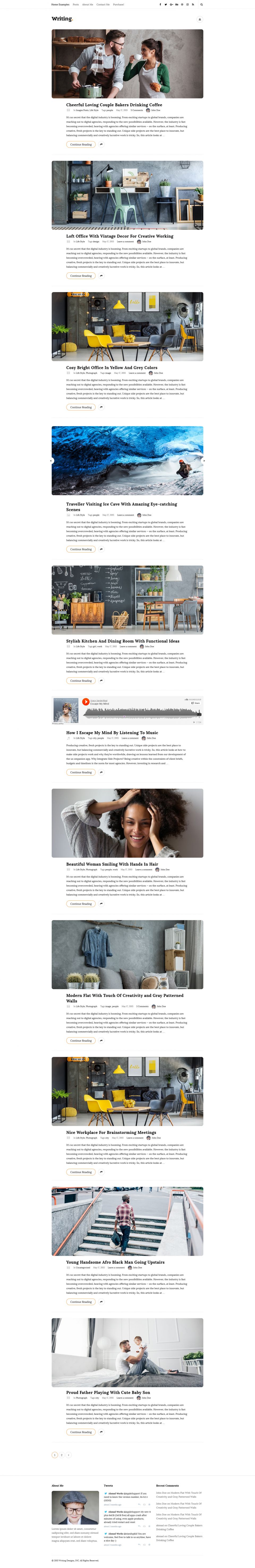 WordPress template ThemeForest Writing