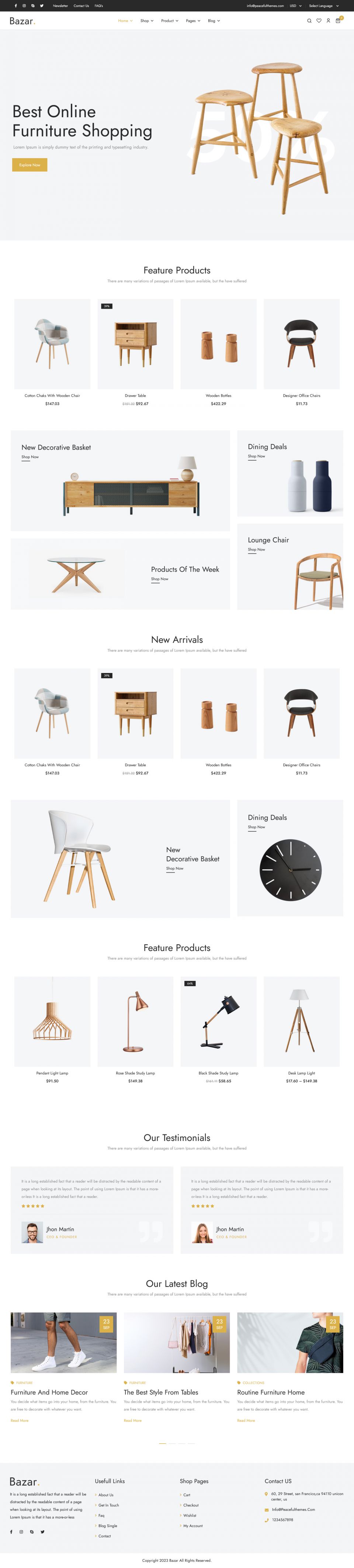 WordPress template ThemeForest Bazar