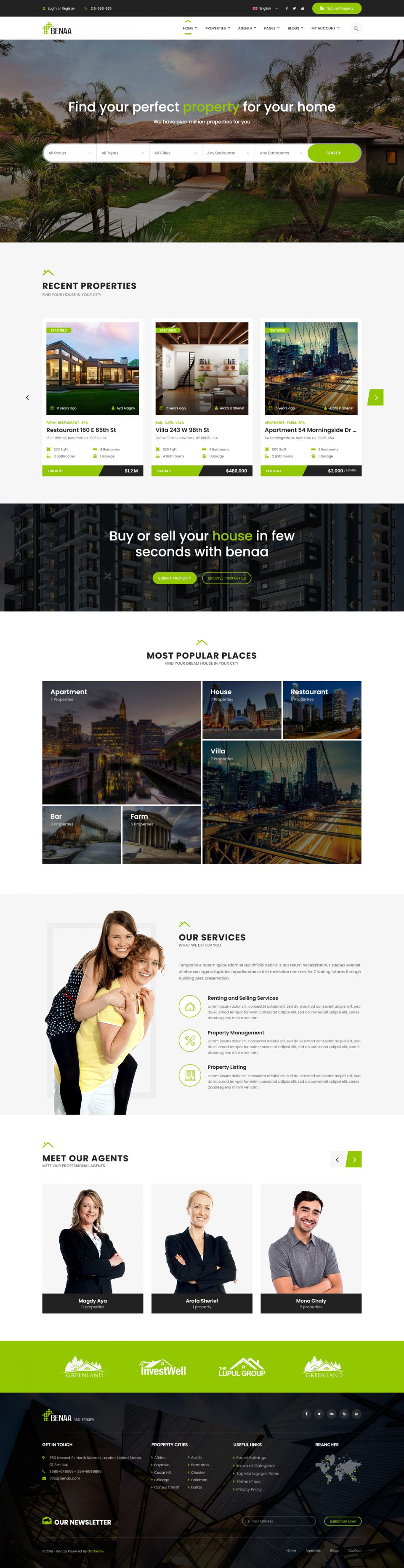 WordPress template ThemeForest Benaa