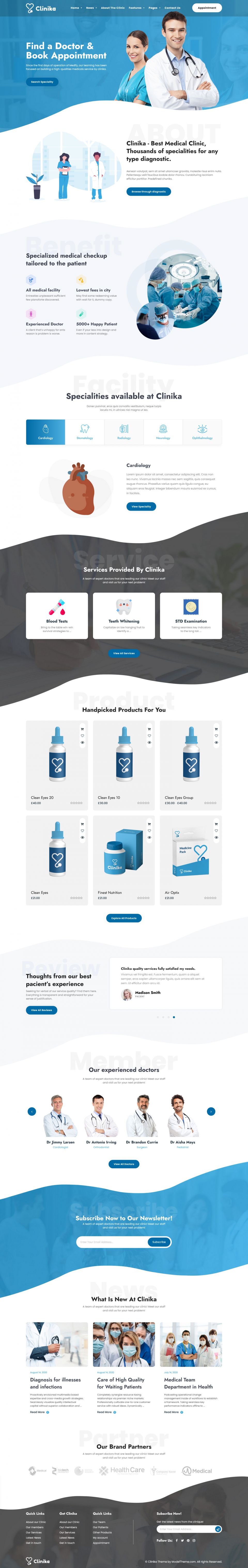 WordPress template ThemeForest Clinika