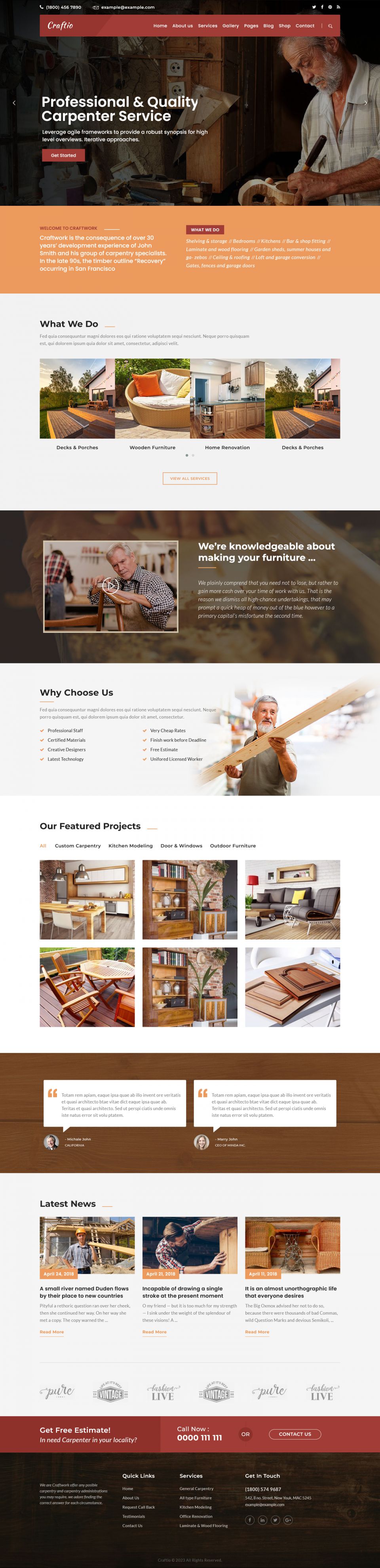 WordPress template ThemeForest Craftio