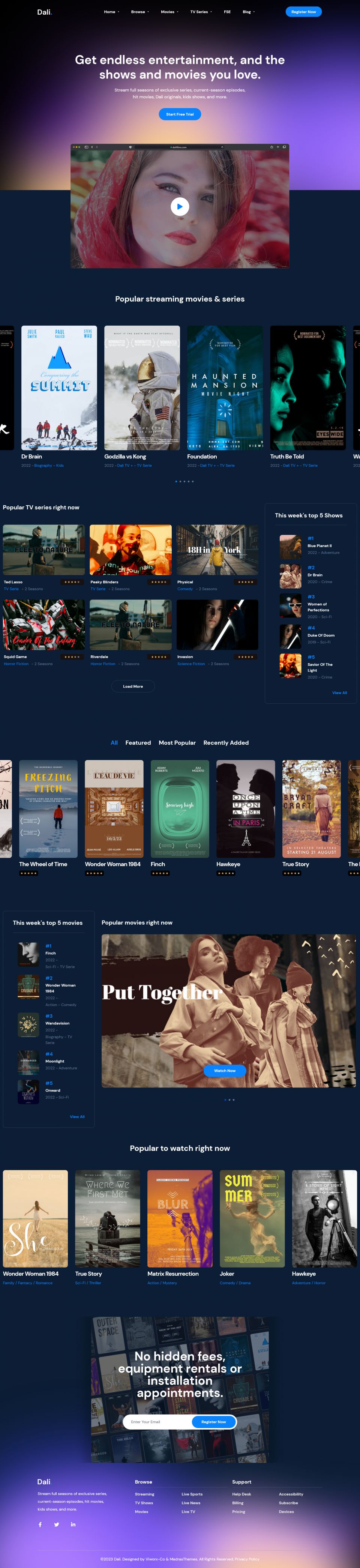 WordPress template ThemeForest Dali
