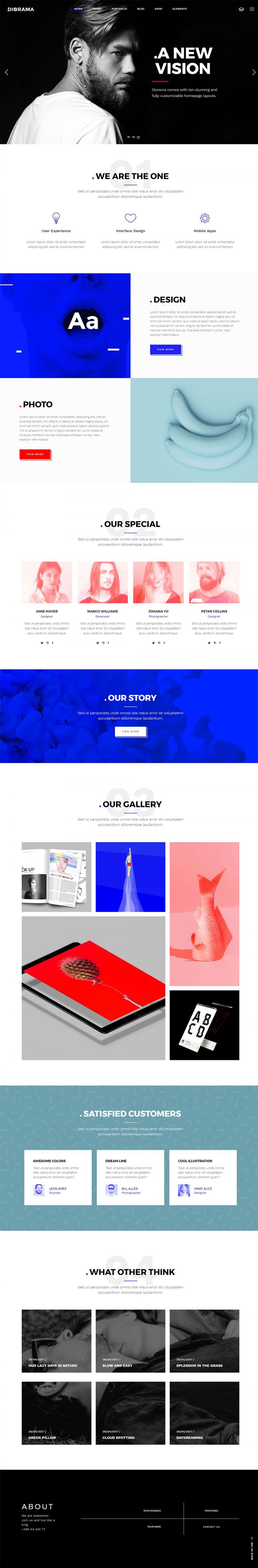 WordPress template ThemeForest Diorama