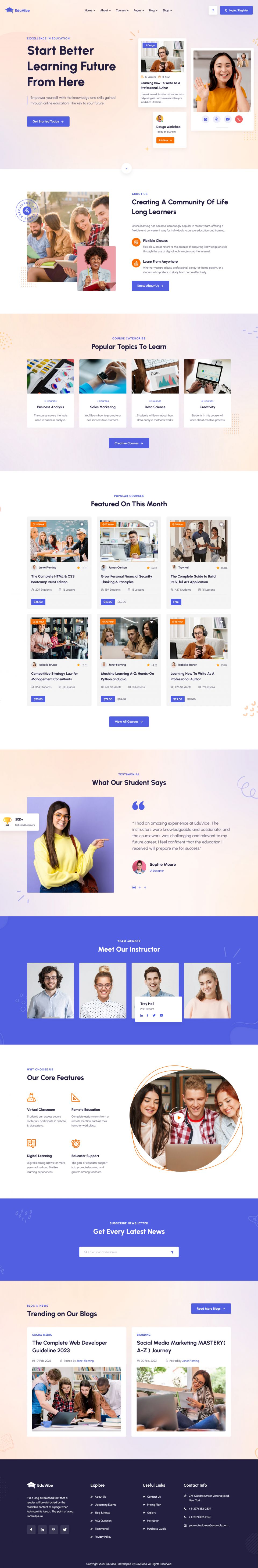 WordPress template ThemeForest EduVibe