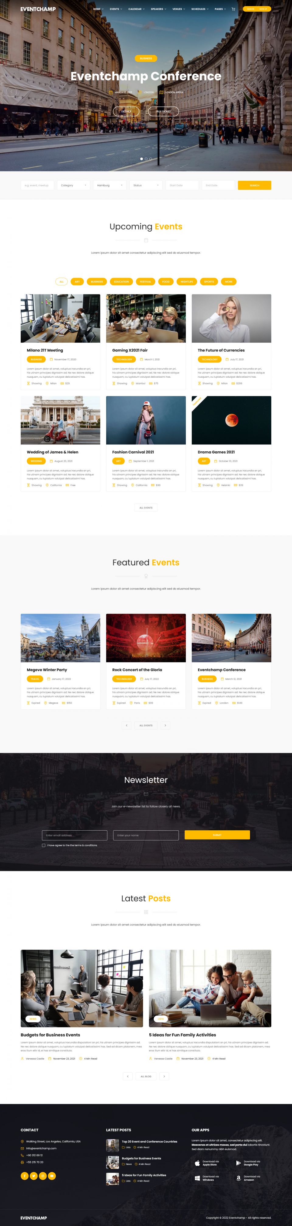 WordPress template ThemeForest Event Champ