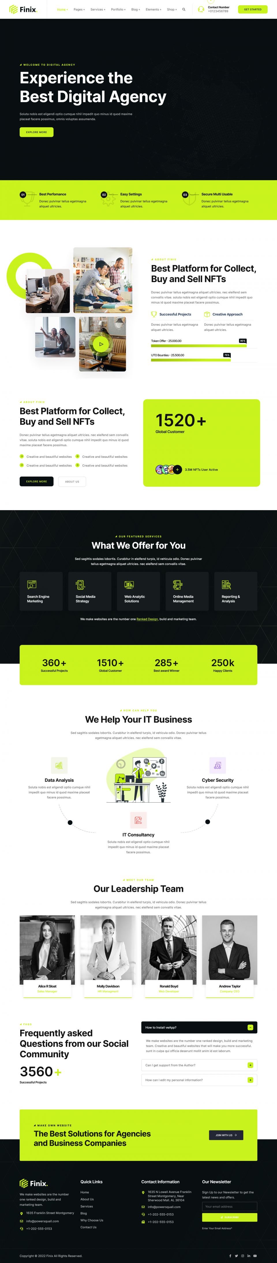 WordPress template ThemeForest Finix