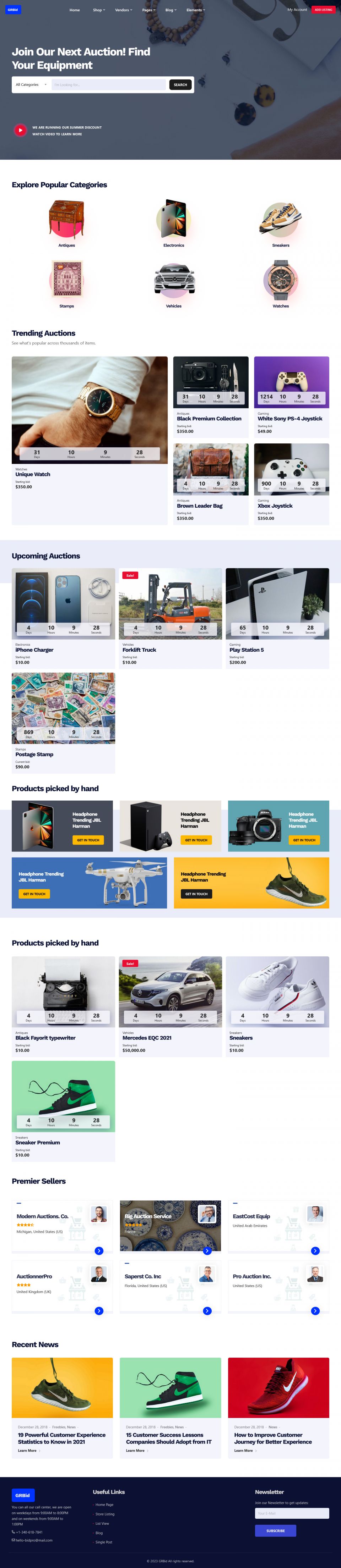 WordPress template ThemeForest GRBid