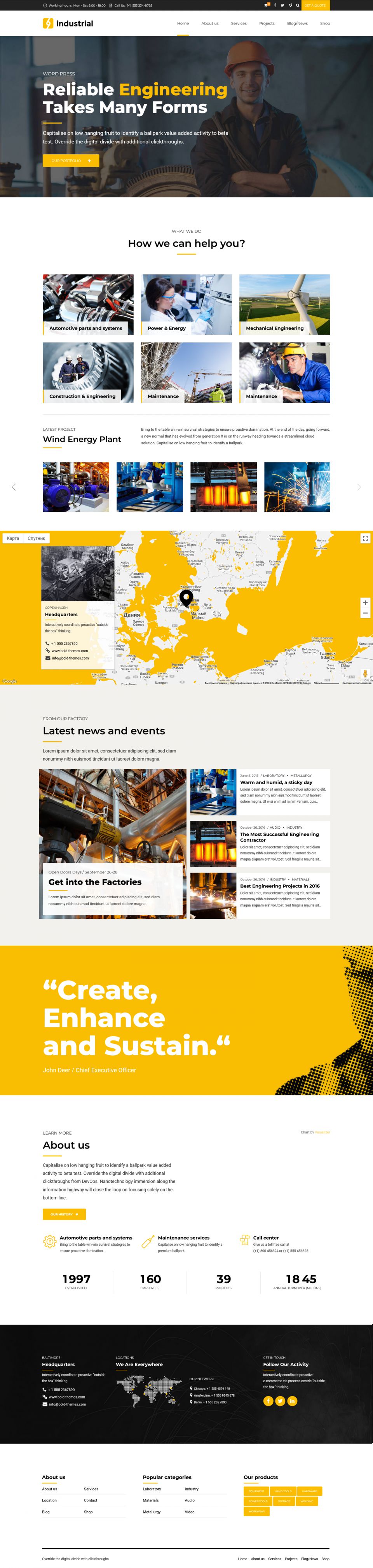 WordPress template ThemeForest Industrial